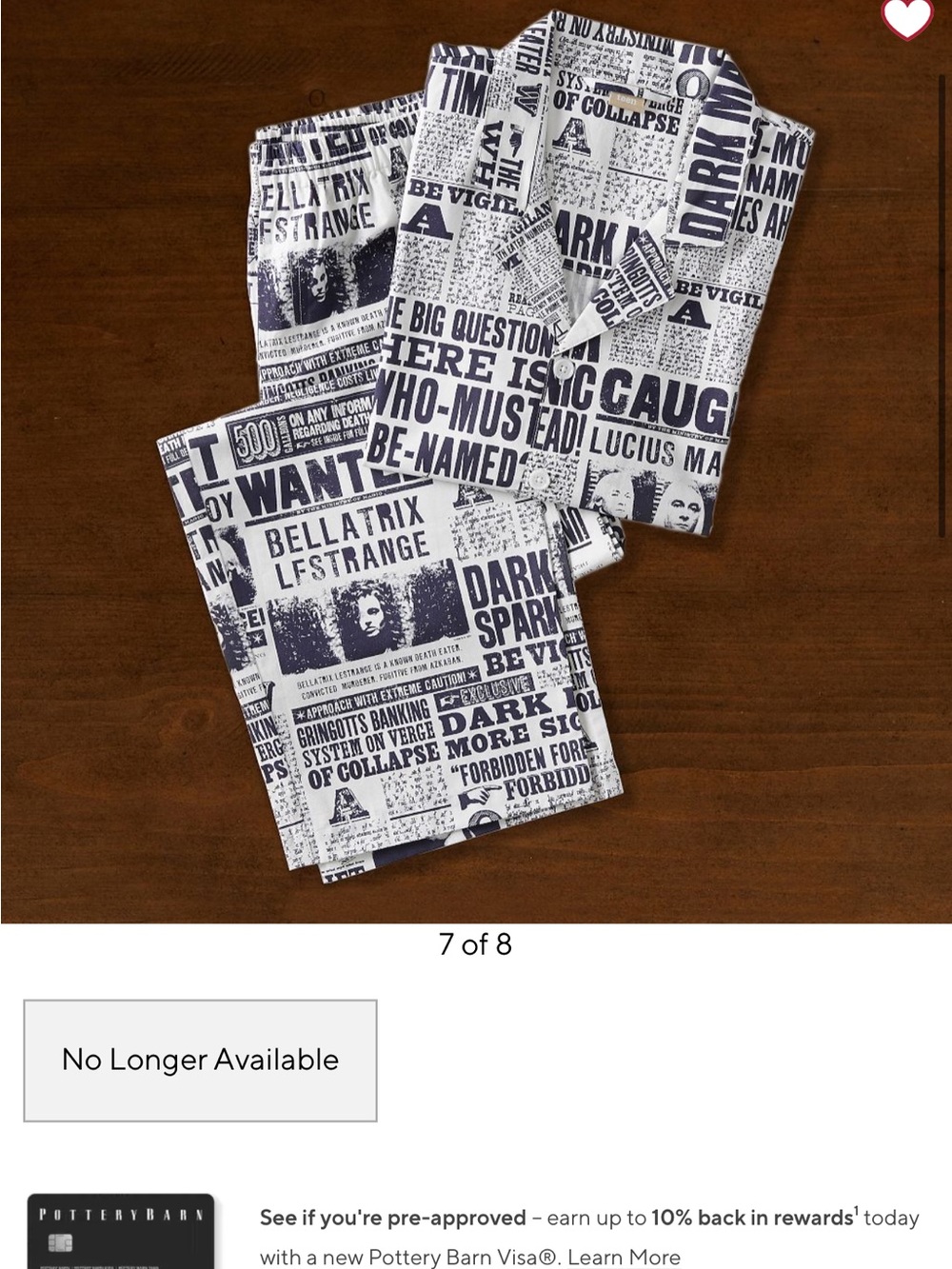 Harry Potter Pottery Barn Pajamas - Daily Prophet Wanted Posters